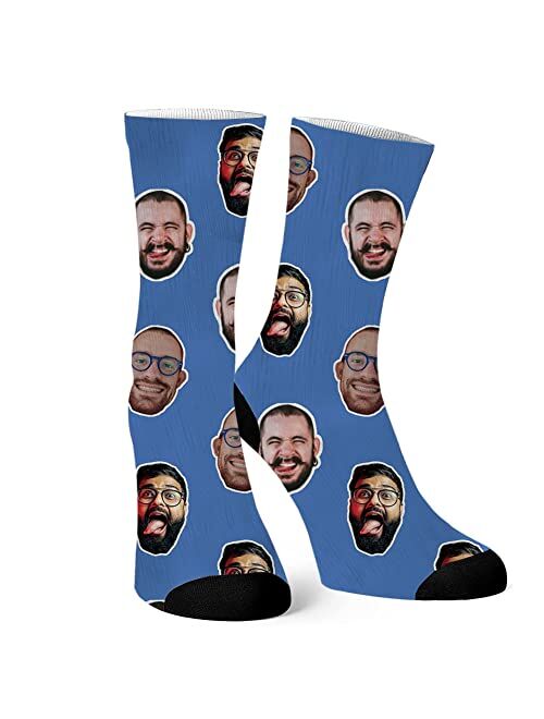 Laffyett Custom Socks with Photos,Personalized face Socks with Pictures,Customized Novelty Socks Fun for Men Women