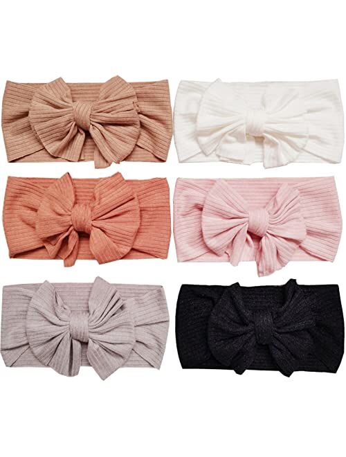 Hjiaruiky Baby Headbands Baby Girls Bows Headband Newborn Bow Handmade Soft Headbands with Bows Hairbands for Infant Toddler 6Pcs