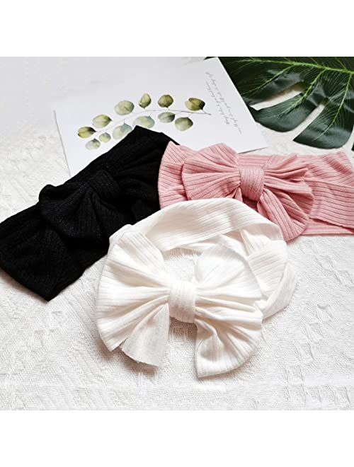 Hjiaruiky Baby Headbands Baby Girls Bows Headband Newborn Bow Handmade Soft Headbands with Bows Hairbands for Infant Toddler 6Pcs