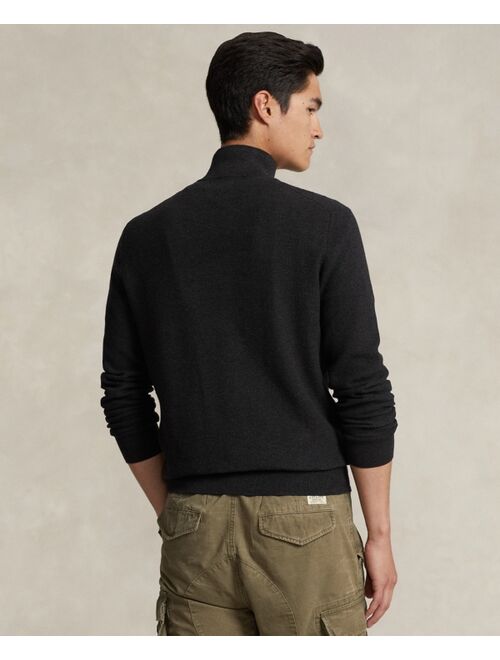 Polo Ralph Lauren Men's Mesh-Knit Cotton Quarter-Zip Sweater