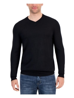 Men's Long-Sleeve V-Neck Merino Sweater, Created for Macy's