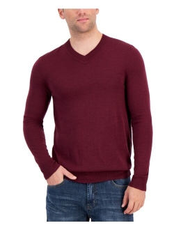 Men's Long-Sleeve V-Neck Merino Sweater, Created for Macy's