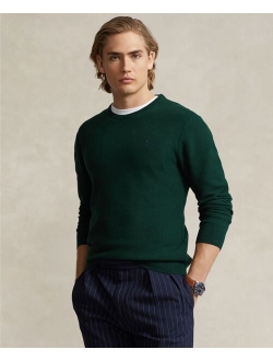 Men's Textured Cotton Crewneck Sweater
