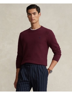 Men's Textured Cotton Crewneck Sweater