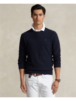 Men's Textured Cotton Crewneck Sweater