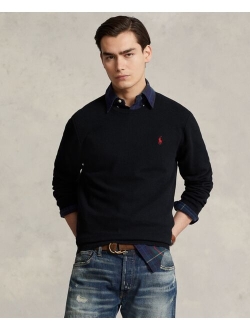 Men's Textured Cotton Crewneck Sweater