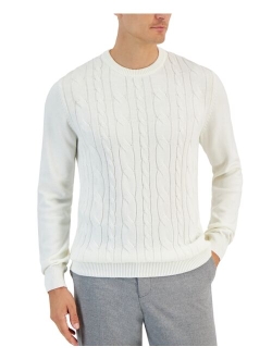 Men's Elevated Mixed Cable Long Sleeve Crewneck Sweater, Created for Macy's