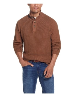 Men's Button Mock Neck Sweater