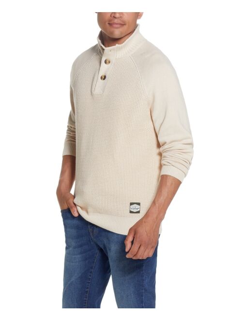 Weatherproof Vintage Men's Button Mock Neck Sweater