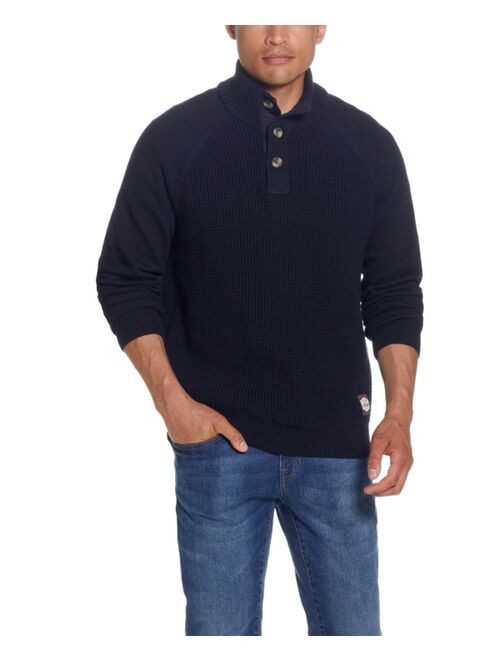 Weatherproof Vintage Men's Button Mock Neck Sweater