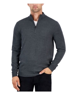 Men's Long-Sleeve Half-Zip Merino Sweater, Created for Macy's