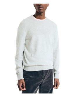 Men's Textured Knit Crewneck Sweater