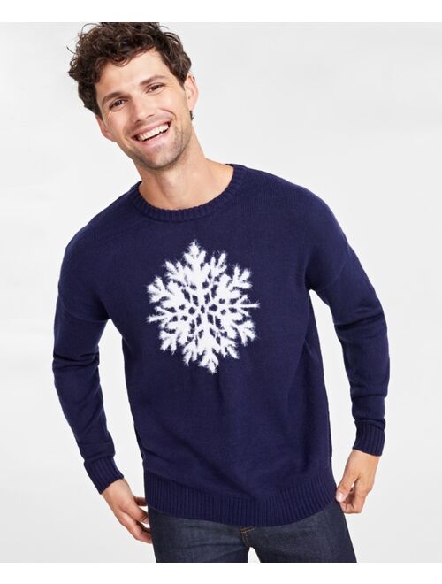 Charter Club Holiday Lane Men's Snowflake Crewneck Sweater, Created for Macy's