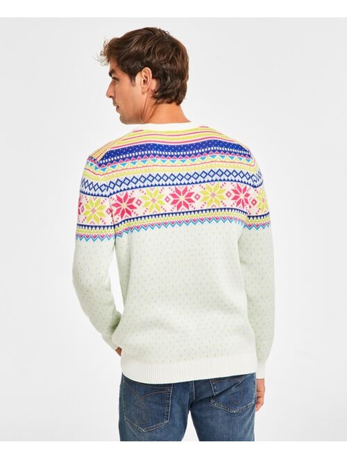 Charter Club Holiday Lane Men's Multi-Color Fair Isle Sweater, Created for Macy's