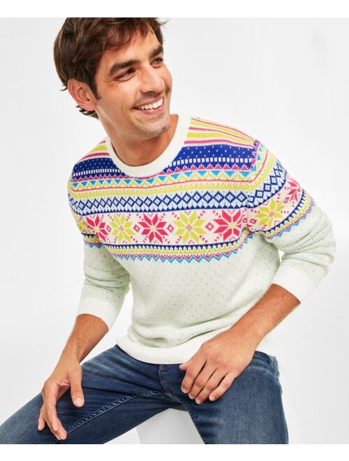 Charter Club Holiday Lane Men's Multi-Color Fair Isle Sweater, Created for Macy's