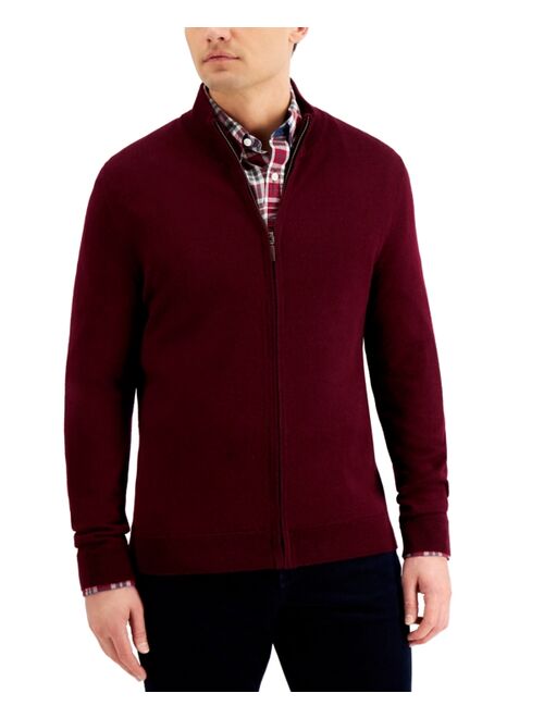 Club Room Men's Merino Zip-Front Sweater, Created for Macy's