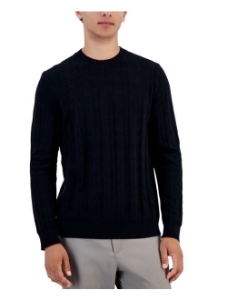 Men's Textured Chevron Long-Sleeve Crewneck Sweater, Created for Macy's