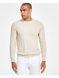 Men's Textured Chevron Long-Sleeve Crewneck Sweater, Created for Macy's