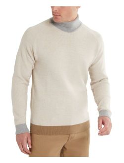 Men's Two-Tone Fold Over Turtleneck Sweater