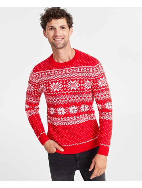 Charter Club Holiday Lane Men's Festive Fair Isle Crewneck Sweater, Created for Macy's