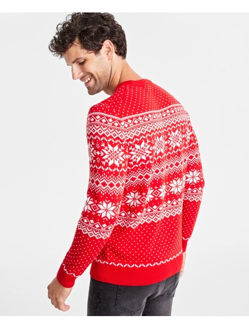 Charter Club Holiday Lane Men's Festive Fair Isle Crewneck Sweater, Created for Macy's