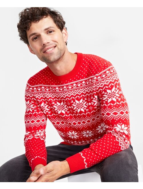 Charter Club Holiday Lane Men's Festive Fair Isle Crewneck Sweater, Created for Macy's