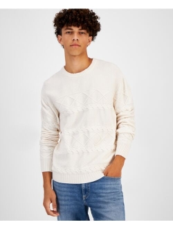 Men's Cable-Knit Crewneck Sweater, Created for Macy's