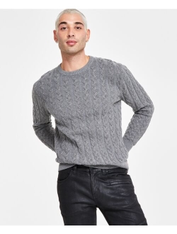 I.N.C. International Concepts Men's Regular-Fit Cable-Knit Crewneck Sweater, Created for Macy's