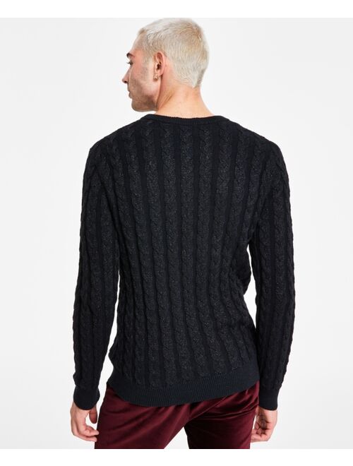 I.N.C. International Concepts Men's Regular-Fit Cable-Knit Crewneck Sweater, Created for Macy's