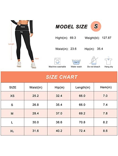 Guooolex Women Fleece Lined Thermal Leggings High Waist Winter Athletic Base Layer Bottoms Warm Compression Leggings Pants