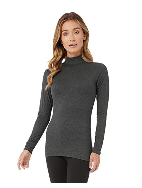 32o DEGREES 32 Degrees Women's Lightweight Baselayer Mock Top | Long Sleeve | Form Fitting | 4-Way Stretch | Thermal