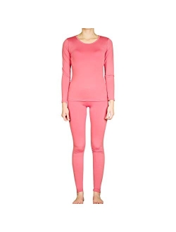 SLM ThermaTek Women's Light Fleece Thermal Sets Insulated Long John Pajama Lounge Underwear