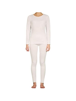 SLM ThermaTek Women's Light Fleece Thermal Sets Insulated Long John Pajama Lounge Underwear