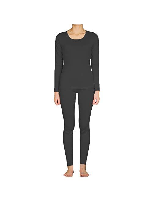 SLM ThermaTek Women's Light Fleece Thermal Sets Insulated Long John Pajama Lounge Underwear