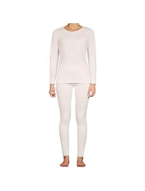 SLM ThermaTek Women's Light Fleece Thermal Sets Insulated Long John Pajama Lounge Underwear