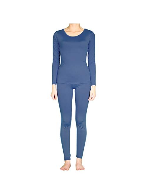 SLM ThermaTek Women's Light Fleece Thermal Sets Insulated Long John Pajama Lounge Underwear