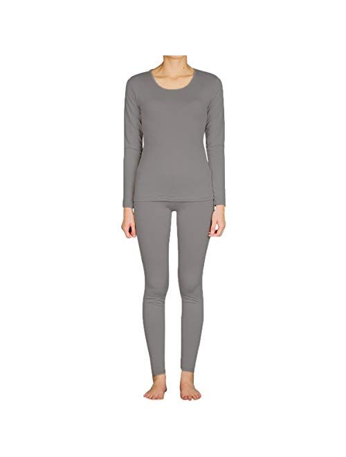 SLM ThermaTek Women's Light Fleece Thermal Sets Insulated Long John Pajama Lounge Underwear