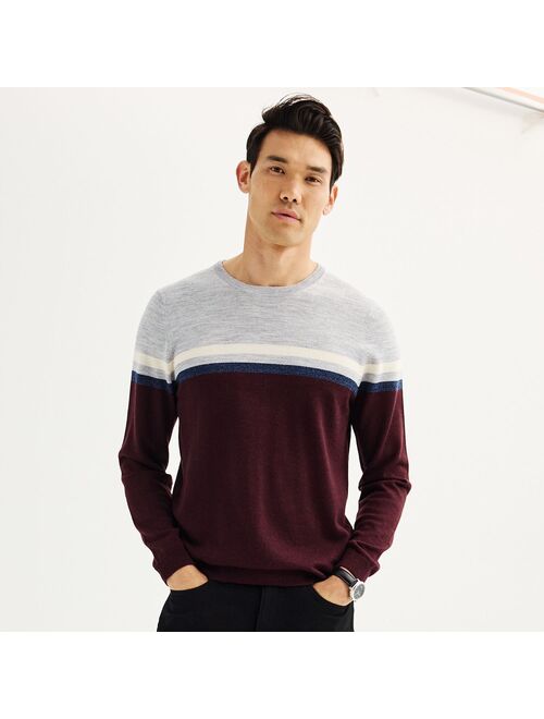 Men's Apt. 9 Merino Wool Colorblock Crewneck Sweater