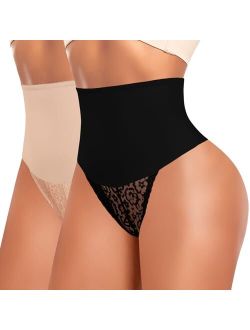 Tummy Control Thong Shapewear for Women High Waist Body Shaper Panties Girdle Lace Shaping Underwear