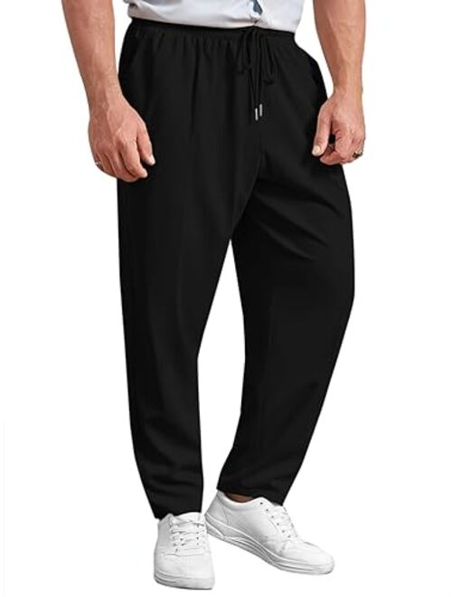 PASLTER Mens Drawstring Pants Casual Loose Fit Elastic Waist Jogger Yoga Lounge Pants