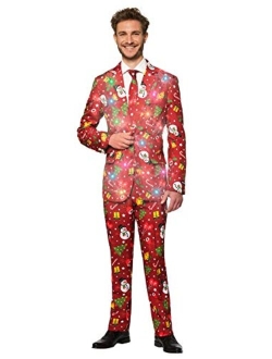 SUITMEISTER Men's Christmas Suit - Real Light Up Festive Outfit Slim Fit