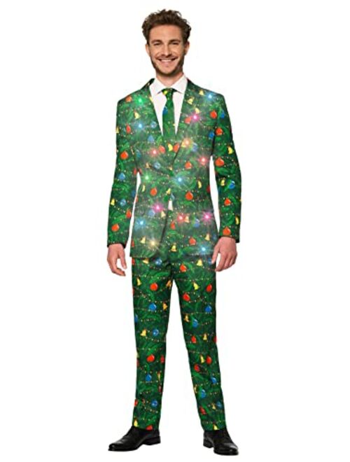 SUITMEISTER Men's Christmas Suit - Real Light Up Festive Outfit Slim Fit