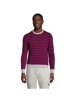 lands end Men's Lands' End Fine Gauge Cashmere Striped Sweater