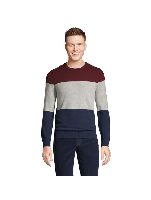 lands end Men's Lands' End Fine Gauge Cashmere Striped Sweater