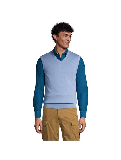 lands end Men's Lands' End Fine-Gauge Supima Cotton Sweater Vest