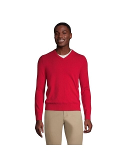 lands end Men's Lands' End Fine-Gauge Cashmere V-neck Sweater