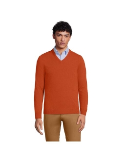 lands end Men's Lands' End Fine-Gauge Cashmere V-neck Sweater