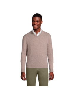 lands end Men's Lands' End Fine-Gauge Cashmere V-neck Sweater