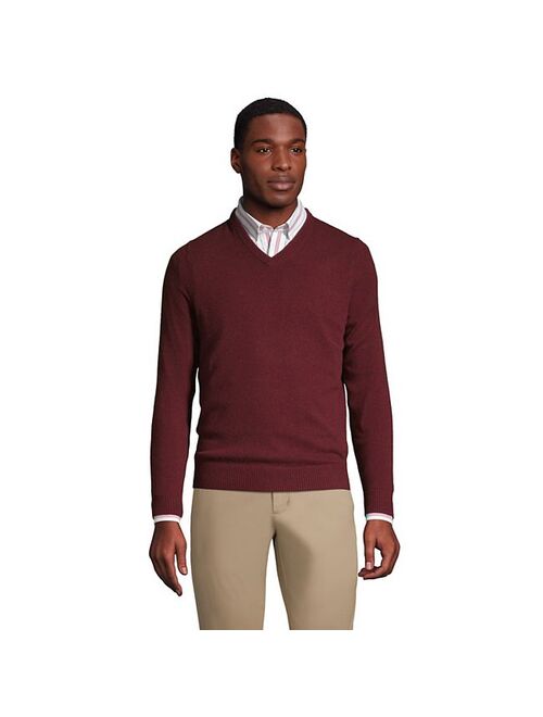 lands end Men's Lands' End Fine-Gauge Cashmere V-neck Sweater