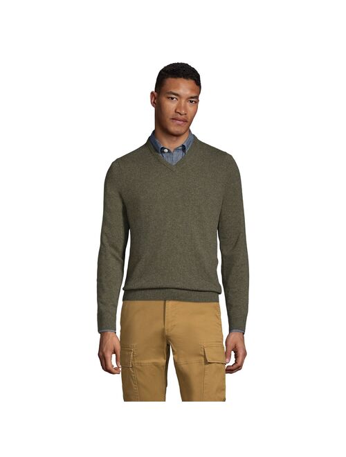 lands end Men's Lands' End Fine-Gauge Cashmere V-neck Sweater